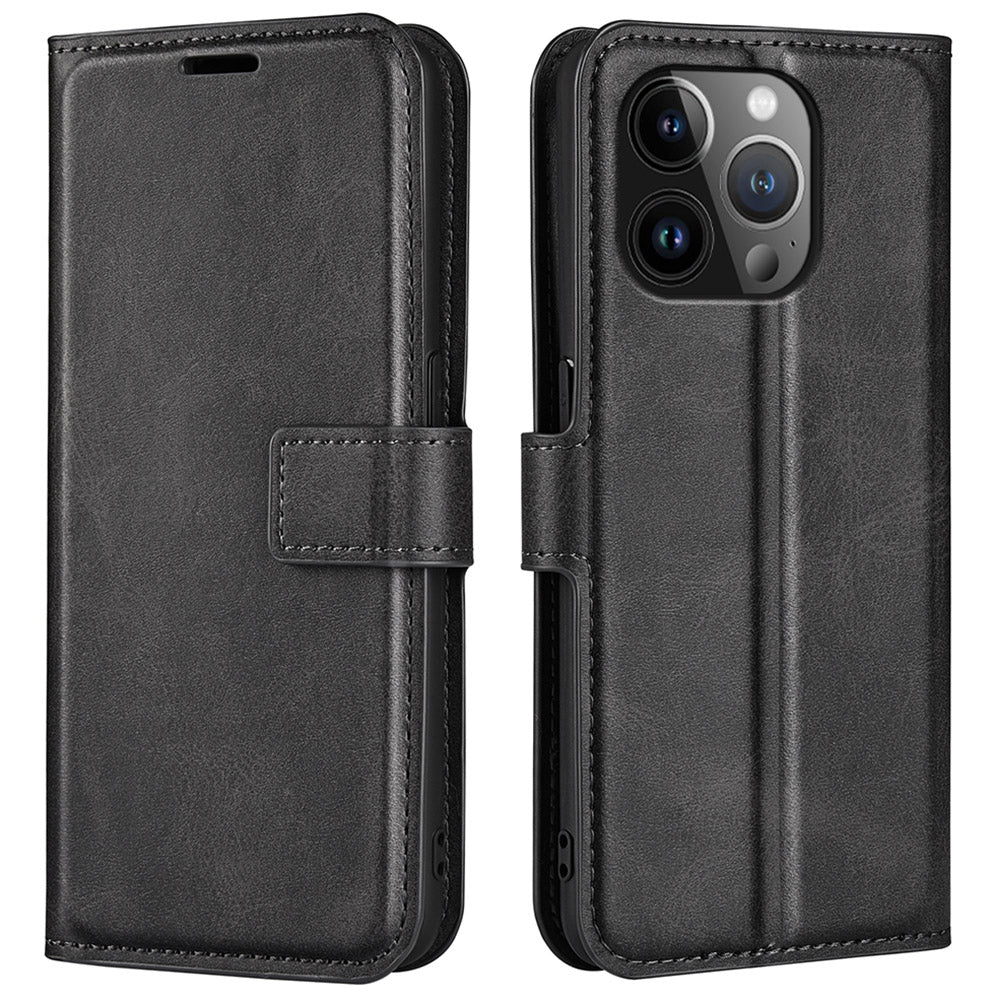 Til iPhone 15 Pro Max Calf Texture Lædercover Firkantet Magnetisk lukning Stand Pung Telefon Etui Til iPhone 15 Pro Max Calf Texture Lædercover Firkantet Magnetisk lukning Stand Pung Telefon Etui